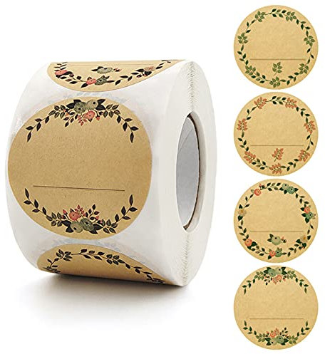 500 Pièces Étiquettes Adhésives, Autocollants Pour Pots de Confiture de 5 cm, Peuvent être Utilisés Pour Les Étiquettes de Cuisine, Les Étiquettes D'épices, la Cuisson, la Décoration de Sacs-Cadeaux