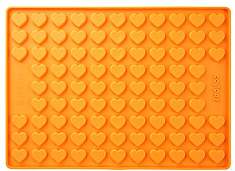 Collory Backmatte Hundekekse für MEDIUM (2,6cm) HERZ FORM Leckerlis, Silikon Backform, Pralinenform, Schokoladenform, Hitzebeständig, Lebensmittelecht & Bpa-frei