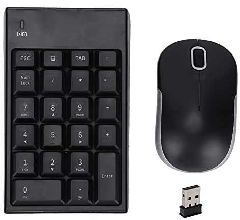Wireless Numeric Keyboard Maus Set, 22 Tasten Wireless Numeric Keypad, 3 Tasten Sensible Durable Computer Mäuse, Finanzbuchhaltung Zahlentastatur für Home Office