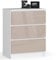 AKORD Kommode K60 mit 3 Schubladen | für das Wohnzimmer Schlafzimmer Schrank Büro Arbeitszimmer | Modernes Funktionales Design | B60 x H77 x T40 cm, Gewicht 25 kgWeiß/Glänzender Cappuccino