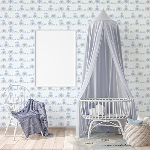 TADESSI Tapete Kinderzimmer M1-No.714 Vliestapete Blau Grau Tapete mit Tieren Jungenzimmer Mädchenzimmer