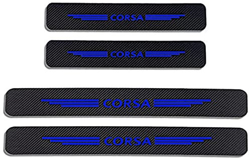4 Stück Kohlefaser Auto Einstiegsleisten Schutz für Opel Corsa D B E, Türschweller Kratzschutz Abdeckung Verkleidung Protector Pedal Aufkleber Willkommen Pedal Scuff Guard Car Zubehör