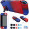 Funda acoplable para Nintendo Switch – COMCOOL 3 en 1 funda protectora para Nintendo Switch y controlador Joy-Con con protector de pantalla, color rojo y azul