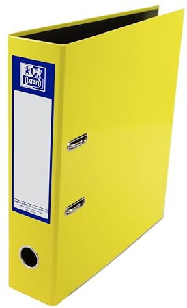 Oxford Premium A4 Lever Arch File, Yellow Single Folder, Heavy Duty