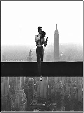 QITEX Kunstdruck auf Leinwand (30x40cm) Kein Rahmen Mittagessen auf der Spitze eines Wolkenkratzers Realistisches Poster Charles Ebbets Schwarz-Weiß-Fotografie Wolkenkratzer Bauarbeiter Leinwanddruck