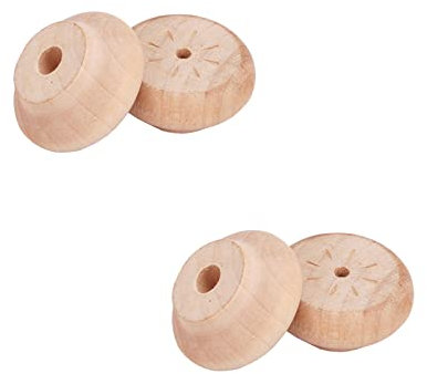 Solid Wood Furniture Replacement Legs,Wooden Bun Feet,Round Cabinets Legs Raised Legs for Kitchen Sofas TV Cabinets Dressers Chairs Stools Bookshelves,Set of 4,with Screws (20mm/0.79in,Unfinished)