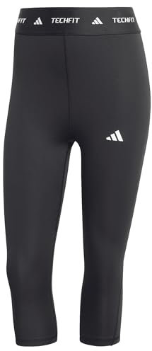 adidas Damen TECHFIT Capri Leggings, BLACK, M