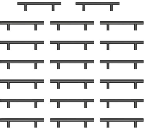 AwmnSrman Tiradores Cocina Negro Tiradores Armarios 20 Piezas 96 mm Acero Inoxidable Pintura en Aerosoll Lnstalación de Agujeros Negro