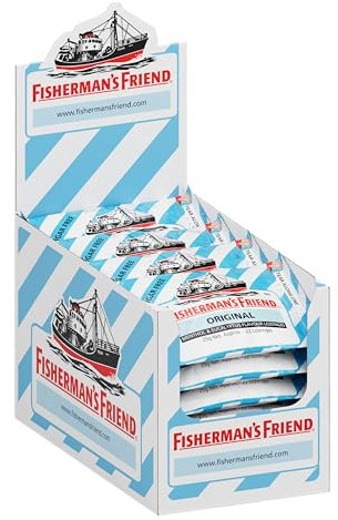 Fisherman's Friend Original Sin Azúcar, Caramelo Comprimido Sin Azúcar - 24 unidades de 25 gr. (Total 600 gr.)