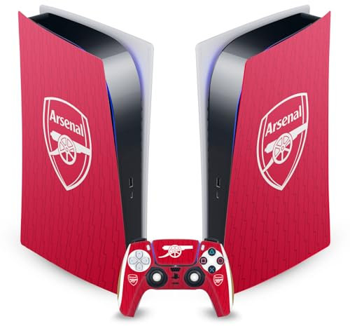 Head Case Designs Offizielle Arsenal FC Home 2023/24 Wappen-Set Vinyl Frontplatte Haut Gaming Aufkleber Abziehbild kompatibel mit Sony Playstation 5 PS5 Digital Edition Console & DualSense Controller