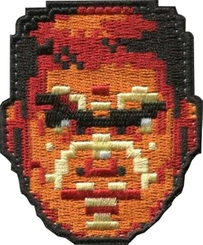 Titan One Europe - Doom Guy Face Pixel Game Bestickter Aufnäher