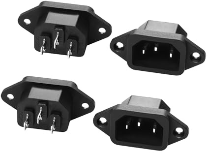 JSADZKJ IEC 320 C14 Panel Conector de alimentación Enchufe C14 Macho 3pin Tornillo instalación Conector de alimentación Enchufe 250V 10a AC C14 módulo de Entrada Enchufe de alimentación 4pcs