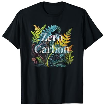 Net Zero carbon earth day tree fern leave in forest CO2 gas T-Shirt