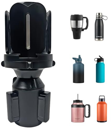 Tesheer for Tesla Cup Holder Expander fit for Model 3/Y/S/X Adjustable Cup Holder Compatible with Yeti 14/24/36/46oz Ramblers (Black)