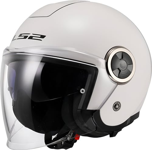 LS2, Jet-Motorradhelm CLASSY SOLID Gloss White, M | Beschlaghemmend