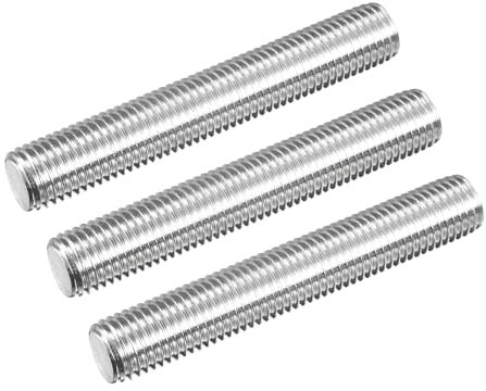 QUARKZMAN 3 Stück Gewindestange M16 x 100mm Vollgewindestange 304 Edelstahl V2A Gewindestangen A2 Metrisch Gewindebolzen VA Gewindestab Rechtsgewinde Gewindestift