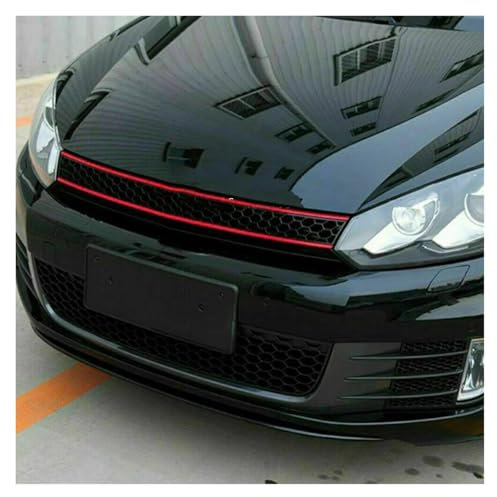 Auto Griglie Anteriori 5 Pezzi Per VW Per Golf 6 7 Per Tiguan Polo Per GTI Auto Cofano Anteriore Griglia Adesivo Riflettente Striscia Auto Esterno Styling Decorazione Rifinitura Griglia Radiatore(Ross