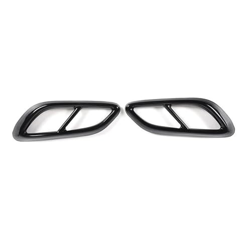 DZSQTUND Auspuffblenden Für Mercedes Für Benz E Klasse CLE W214 2024 + E260 300 Für AMG Edelstahl Schwanz Schalldämpfer Auspuffrohr Ausgang Abdeckung Trim Auspuff Blende(Schwarz)