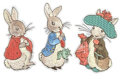 Pawprint Family | Peter Rabbit, Flopsy, and Benjamin Bunny Sew on Patch Set | Official Merchandise from Beatrix Potter's The Tale of Peter Rabbit