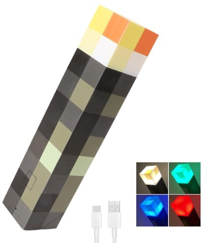 AVCXEC Wall Fackel Nachtlicht, 4 Farben 28cm 3D Lampe Fackel Wandlampe, USB Wiederaufladbar Nachtlampe Kinder, Hand/Wandhalterung Nachttischlampe, Kinder Spielzeug Nacht Lamp