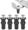 4 Pack Universal Toilet Seat Fittings - Toilet Seat Hinges, Screws, Fixing Kit with Expanding Rubber Top Nuts for WC Blind Hole Fittings