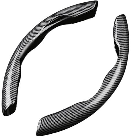 LSYZGRBC 2 Stück Lenkradbezug, für Audi A4 B8 2008-2015 Segmentierte Auto-Lenkradbezüge Kohlefase Anti Rutsch Atmungsaktiv Auto Zubehör