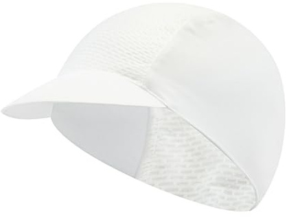 ROCK TAKIN Cycling Cap for Men Women, Cooling Bike Hat Under Helmet with Sun Visor Summer Skull Cap Helmet Liner Sun Protection Bike Cap White