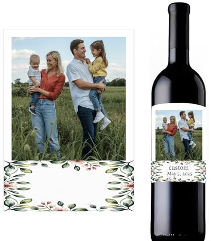 Etiquetas personalizadas para botellas de vino (paquete de 4) | Lote pequeño para reuniones íntimas
