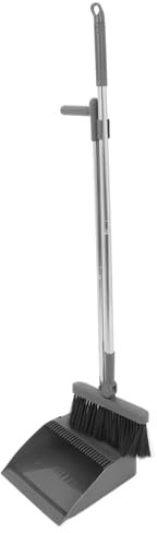 KOCKSHION Escoba y Recogedor Vertical Mecanismo Autolimpiante Escoba De Mango para Limpieza Cocina Oficina y Garaje Suave y Eficaz Superficies Delicadas
