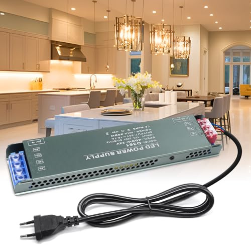 BRIMETI LED Trafo 24V Netzteil 400W 16.6A Treibe Schaltnetzteil Transformator AC 230V auf DC 24V Mit Stecker Schaltnetzteil, Kompakter Extrem Dünner Konstantspannung Niedervolttrafo Für LED Streifen