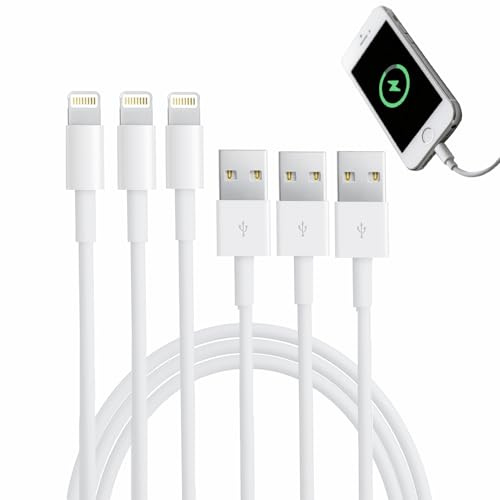 Vidsmow 3Pack 1.5M Charger Cable Lighting to USB Cable, 5ft Fast Charging & Data Sync Lead Compatible with iPhone 14 13 12 11 Pro Max XS XR X 8 7 6 Plus SE, Durable & Tangle-Free