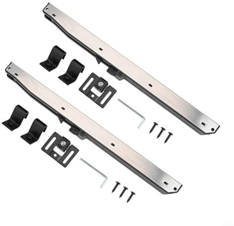 Fauhapyway Kitsoft - Juego de 2 amortiguadores de mecanismo de cierre deslizante para puerta corredera de granero, sistema de riel para puerta corredera, kit de puerta corredera, 88-132 libras
