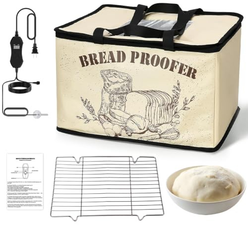 Msiud Electric Dough Proofing Box, Foldable Timer Control Baking Proofer | Dough Fermentation for Sourdough, Pizza and Bread Dough, with Steady Heat and Easy Storage for Home Baking and Bread Making