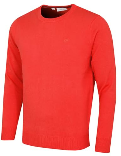 Calvin Klein Mens 2026 Crew Neck Cotton Breathable Golf Sweater