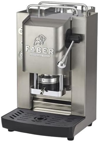FABER COFFEE MACHINES | Pro 3.0 Inox | Kaffeemaschine ESE 44 mm aus Stahl mit Magnetventil, abnehmbarem Padhalter und Glasbehälter (Matt Satin)