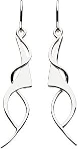 DEW Genevieve Drop Earrings – Sterling Silver, Art Nouveau Style, Ornate Twist, Classic Design, Gift Idea