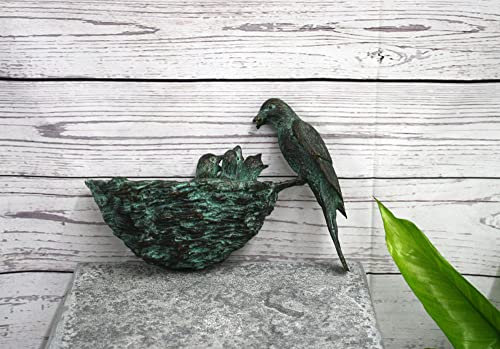 H. Packmor GmbH Bronzefigur Spatzennest Vogel Wandbefestigung Figur Skulptur Dekoration