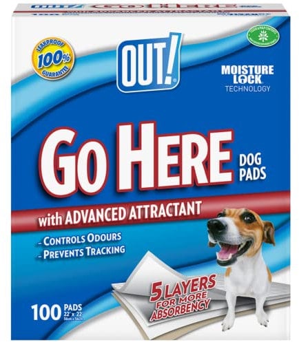- Almohadillas de entrenamiento Moisture Lock de Out!, para cachorro