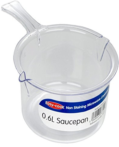 Easy Cook 0.6 Litre Polly Carbonate Microwave Sauce Pan, Clear