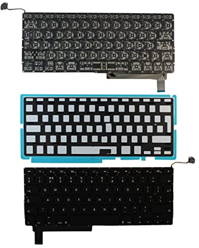 Keyboards4Laptops Reino Unido Retroiluminada Negro Teclado de Repuesto para Ordenador portátil Compatible con Apple MacBook Pro A1286 (EMC 2353-1*)