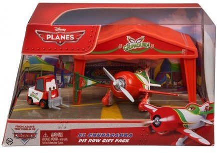 Planes Disney 2 : Avion Rouge et Blanc el Chupacabra - Garage - Stand de Course Pack 4 - Cars