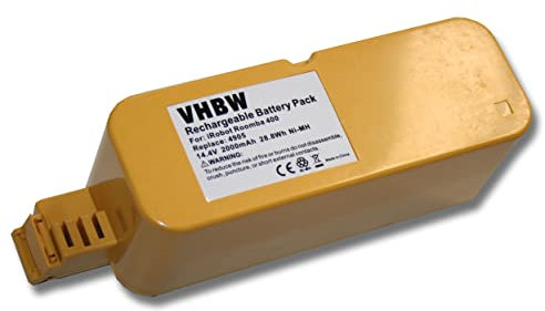 vhbw Akku kompatibel mit Sichler NC-3337, NC-3338, PCR-1350 L, PCR-2350 LX Staubsauger Home Cleaner Heimroboter (2000mAh, 14,4V, NiMH)