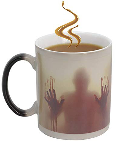 IGZOM Novelty Heat Sensitive Colour Changing Walking Dead Zombies Magic Mug,Halloween,Christmas,Birthday Gifts Cup