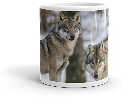 DV Mugs Ltd Tasse à café et thé motif loup sauvage - Cadeau de 283,5 g - #8105