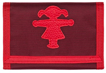 AMPELMANN Goldesel | Brustbeutel Bordeaux | 25 x 12 x 10 cm 100% Polyester in Canvas-Stil mit PU-Leder und Ampelfrau