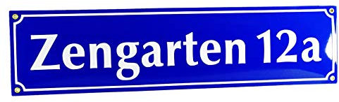 Straßenschild Hausnummer Emaille 15x60 cm Schild mit Wunschtext Wunschname