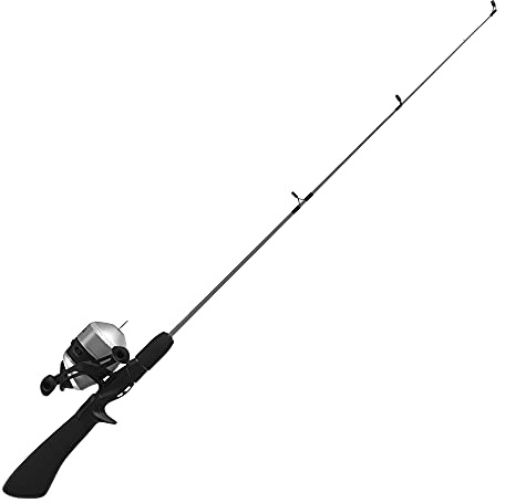 Zebco 33 Dock Spincast Reel and Fishing Rod Combo, 42-Inch 1-Piece Z-Glass Rod with EVA Handle, Quickset Anti-Reverse Fishing Reel with Bite Alert, Silver