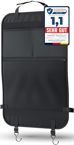 LIONSTRONG Kick Mats - Back Seat Car Organiser - Waterproof and Stain Resistant Seat Protectors (black)
