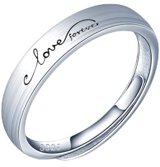 CPSLOVE 925 Sterling Silber Herren und Damen Paar klingeln, love forever Trauringe, Einstellbare Größe, Valentinstag Weihnachten Hochzeitstag Geschenk