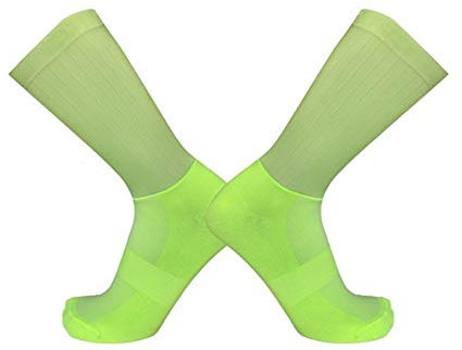 IN THE DISTANCE Anti Slip Silicone Estate Aero Calzini Cycling Socks Uomini di Sport della Bicicletta da Corsa Bike Socks (Color : Green, Size : L 40 45)